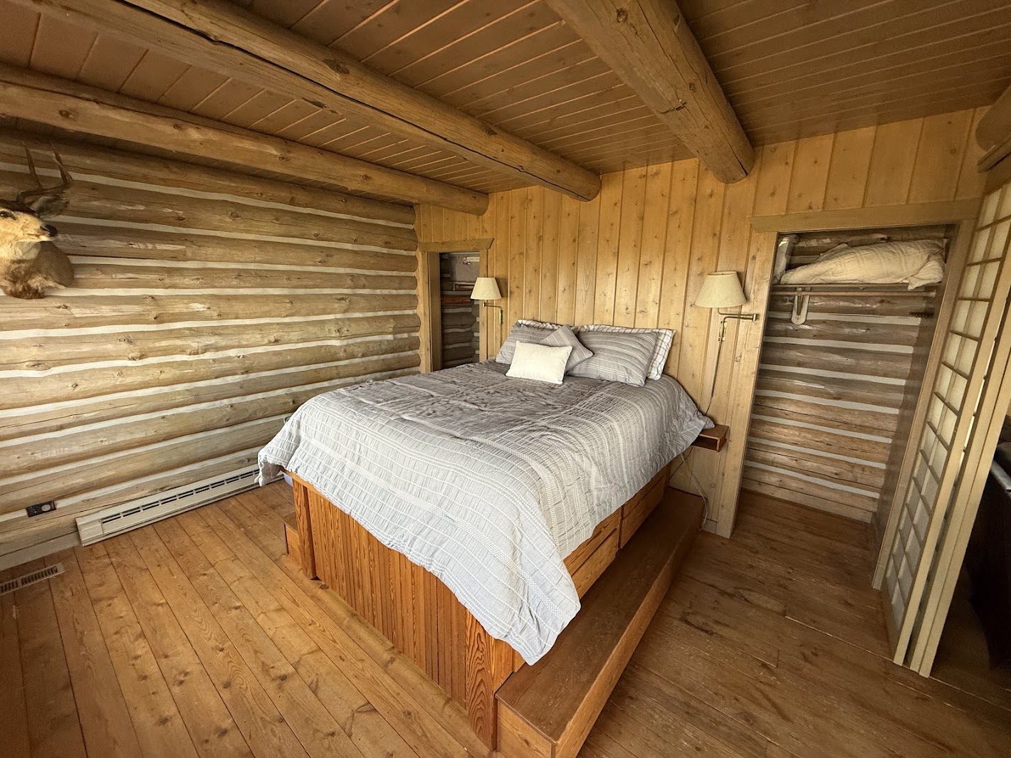 Main-floor bedroom with valley-view windows