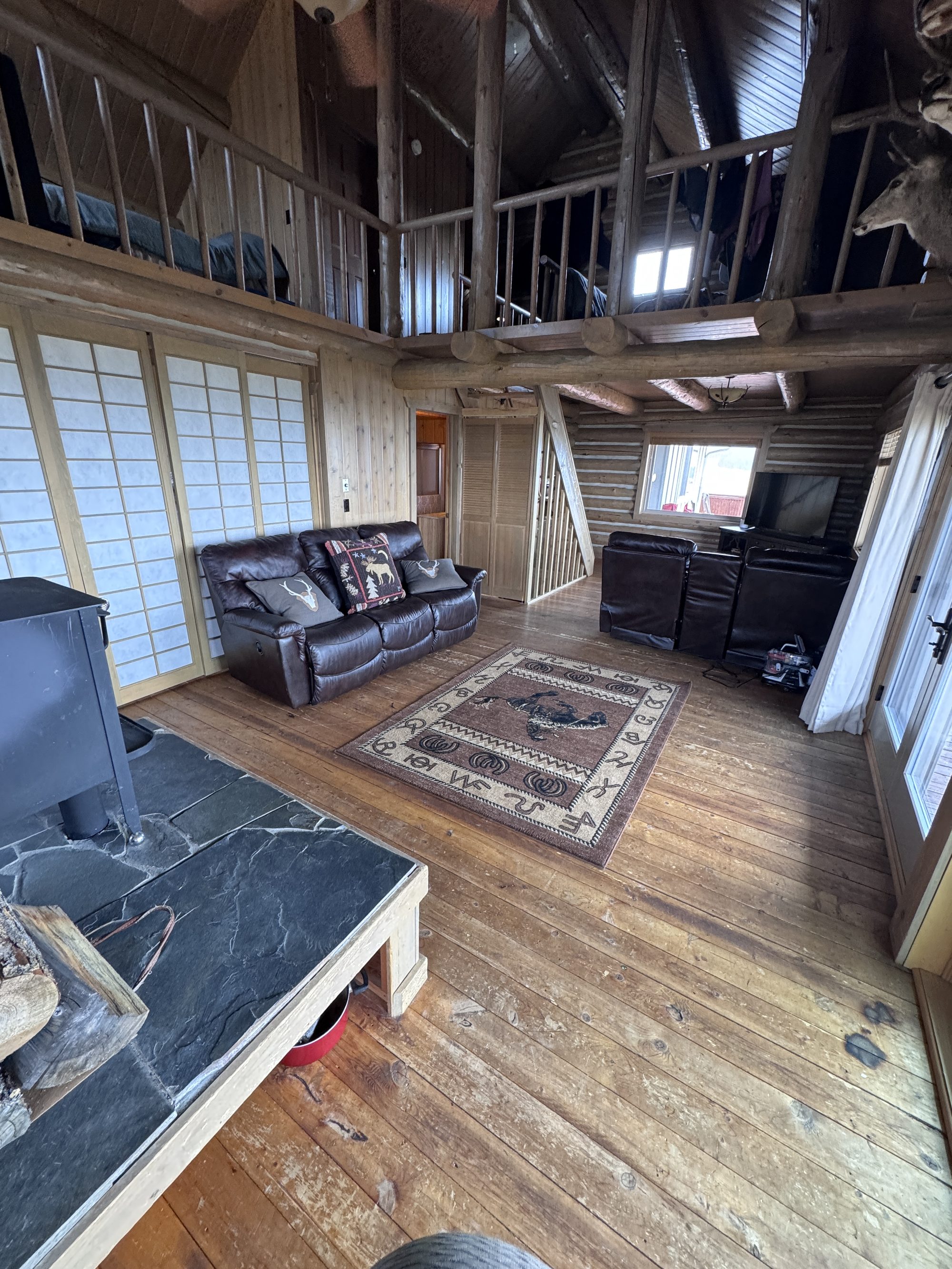 Great room with the sleeping loft above